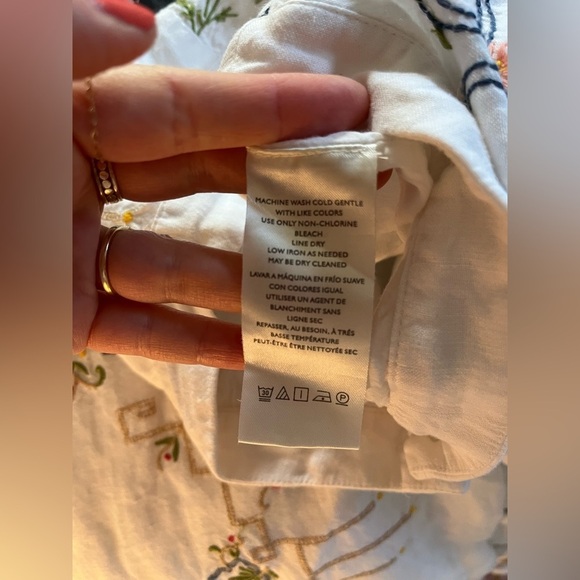 Anthropologie Scalloped Buttondown Embroidered Skirt - Picture 5 of 9